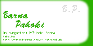 barna pahoki business card